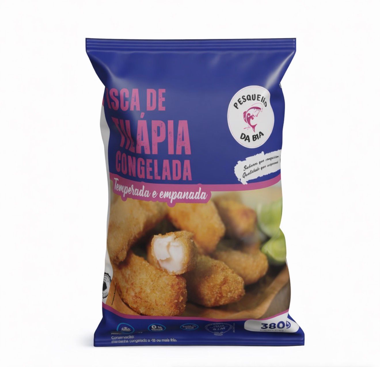 Isca de Tilápia Temperada e Empanada
