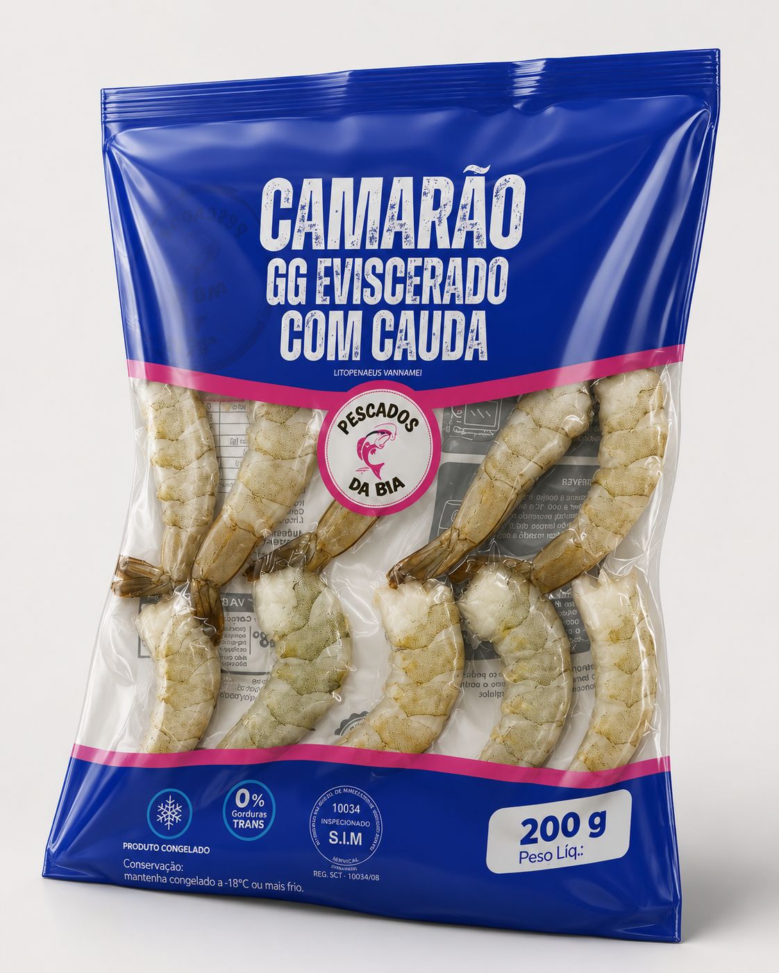Camarão Cinza Eviscerado GG